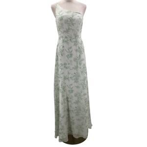 AW BRIDAL 4 S white green floral Janey bridesmaid cocktail maxi dress NEW B42